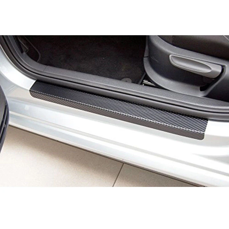 

Carbon Fiber Stickers Car Plate Sill Protector Anti-scratch 4pcs Panel Sale Latest Durable