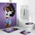 Занавеска для душа для привлекательной Африканской девушки, водонепроницаемый комплект из полиэстера, коврик для ванной, ковер для купания, ванной, домашний декор
