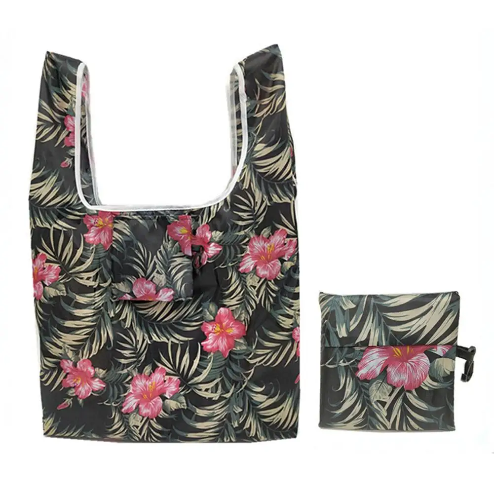 01 New Lady Pocket Square Shopping Tote Bag Eco-friendly Folding Reusable Portable Handbag Polyester For Floral Fruit Grocery - Цвет: 01