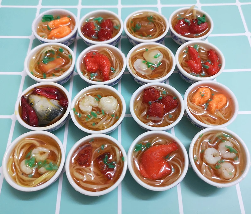 Миниатюрный китайский кукольный домик 2 шт. 1:6 весы еда десертная лапша