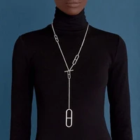 2021 stylish simple hot style best selling sweater chain womens rose gold silver geometry men with money metal brand jewelry