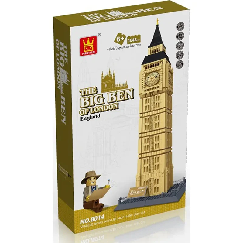 

Wange 8014 1642 PCS London Big Ben World Construction Building Blocks Creative Architecture Christmas Gifts Toys Kids For Kids
