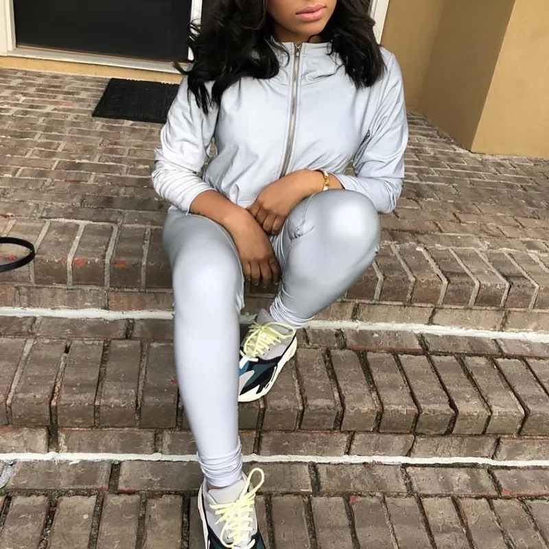 Крутой светоотражающий Женский комплект укороченный топ на завязках +