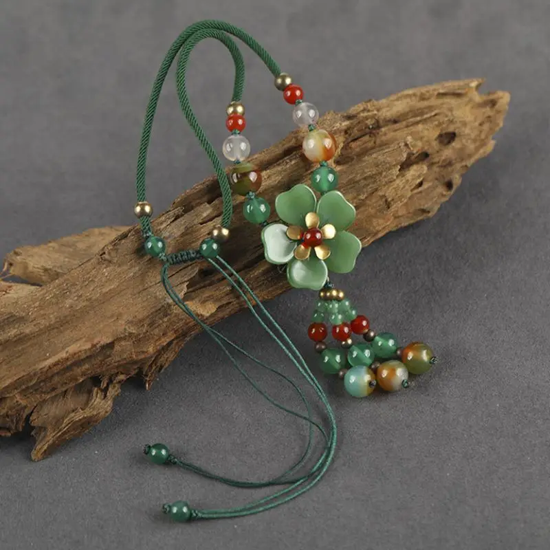 

Vintage Natural Stone Pendant Necklace for Women Long Rope Sweater Necklace Jewelry for Women 2021 Jewelry on The Neck Gift