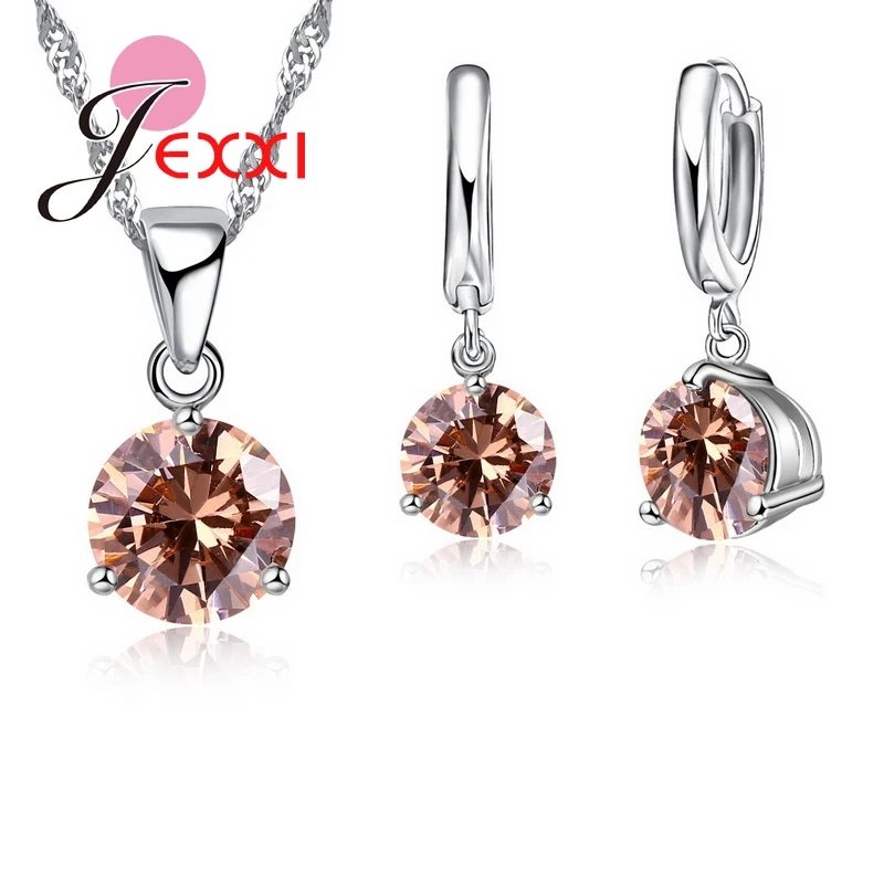 Набор свадебных ювелирных изделий из стерлингового серебра 925 пробы с кулоном и