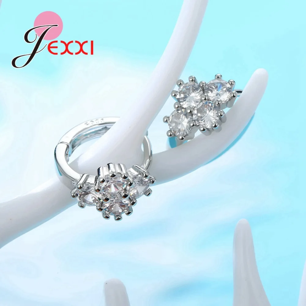 Новое поступление, корейские Мода Стиль серьги в виде колец, для Для женщин девочек высокое качество чистого серебра 925 пробы серебряные модные серьги с кубическим цирконием