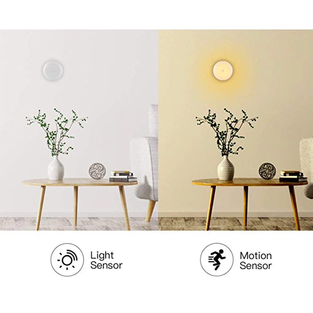 1.5W Motion Sensor Night Light with Dual Charging Sockets Rechargeable 220V LED Lamp Warm White Wireless Indoor Lighting | Освещение