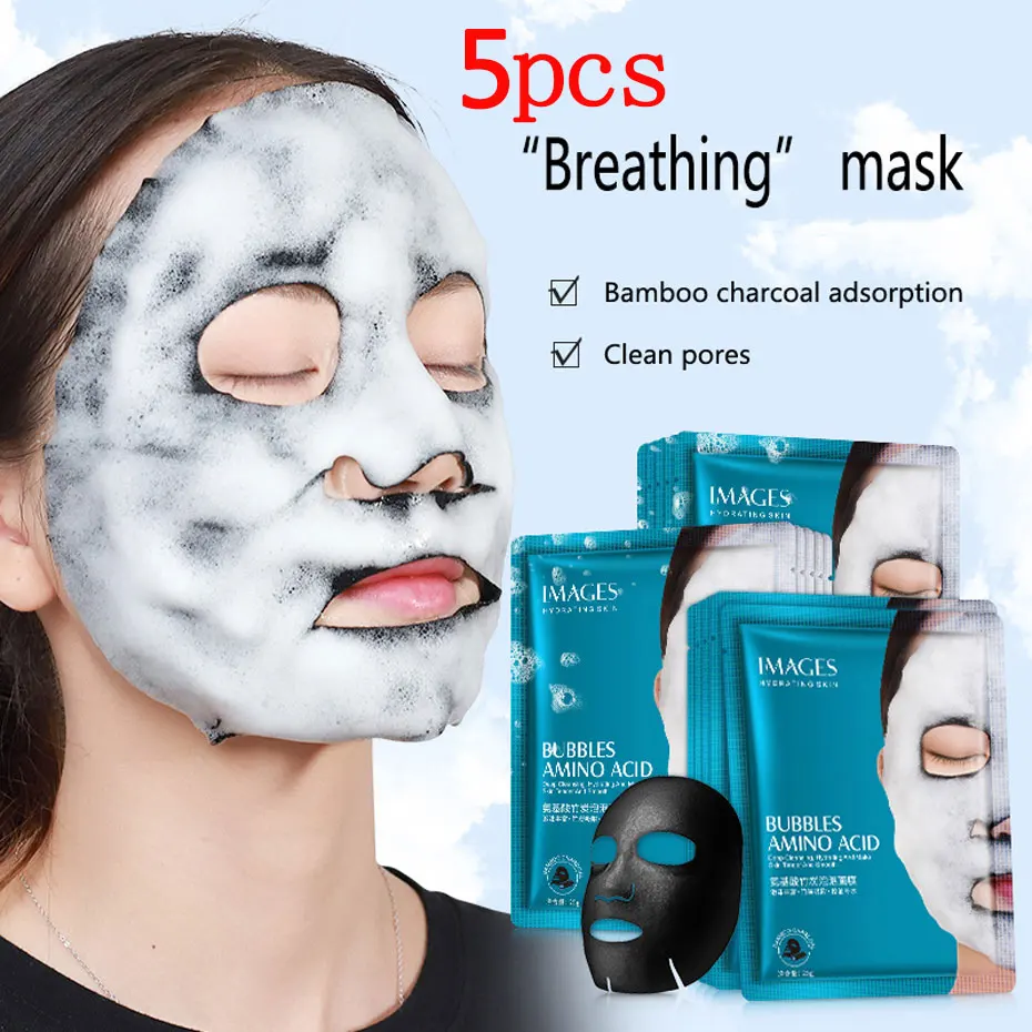 5 шт. изображения аминокислоты бамбуковый уголь пузырчатая маска поры Глубокая