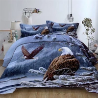 3d eagle bedding set dog snow forest tree single double animal duvet cover set twin full queen king bedclothes for child adult