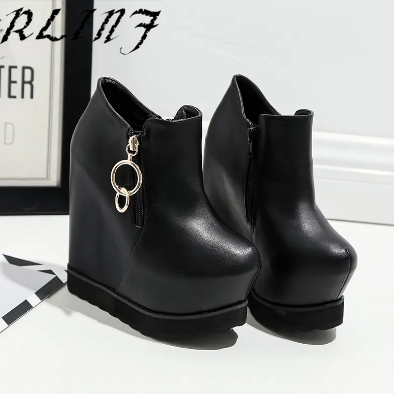 RLINF/пикантная короткая обувь на высоком каблуке Обувь танкетке увеличивающая