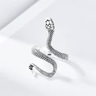 Женские винтажные Открытые Кольца SRI1014 в виде змеи из тайского серебра с изменяемым размером