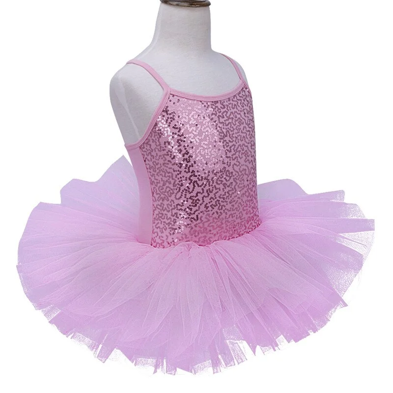 

2020 Sequin Ballet Tutu Dress Girls Children Sleeveless Ballerina Fairy Prom Party Costume Leotard Kids Dance Wear