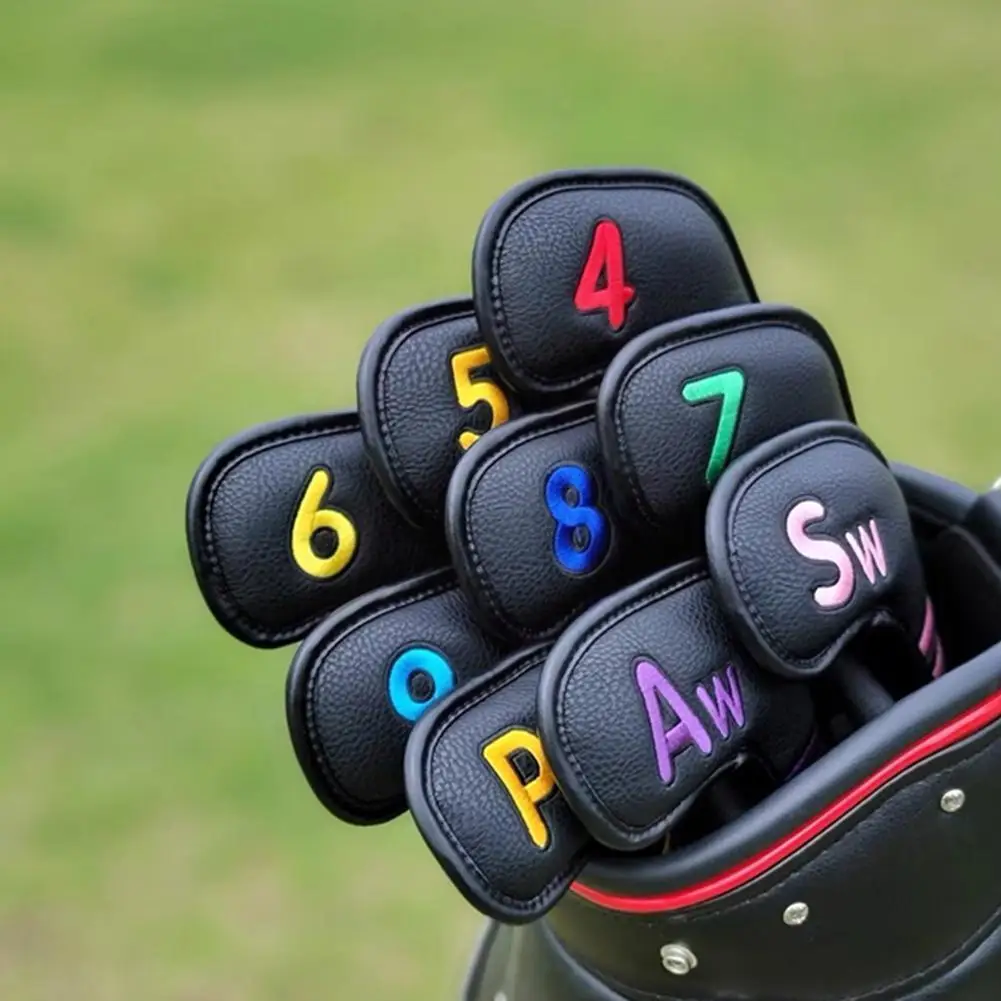 

Golf Iron cover 9Pcs Set PU Leather Waterproof Universally and of to brands Applicable Irons Durable all Soft Z7R9