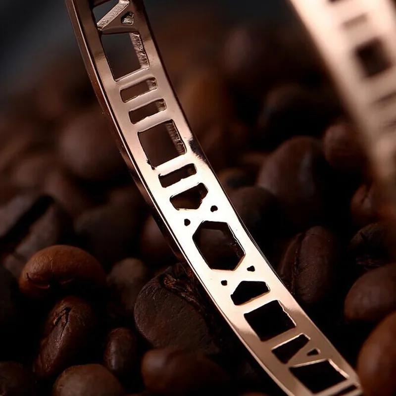 Классический Модный полый римский браслет цифры Титановый стальной ювелирные