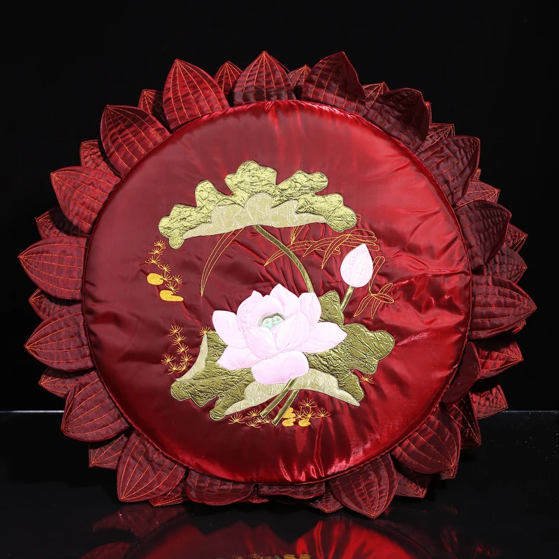 Буддийские товары ручной работы вышивка лотос Подушка поклонение Будда колени