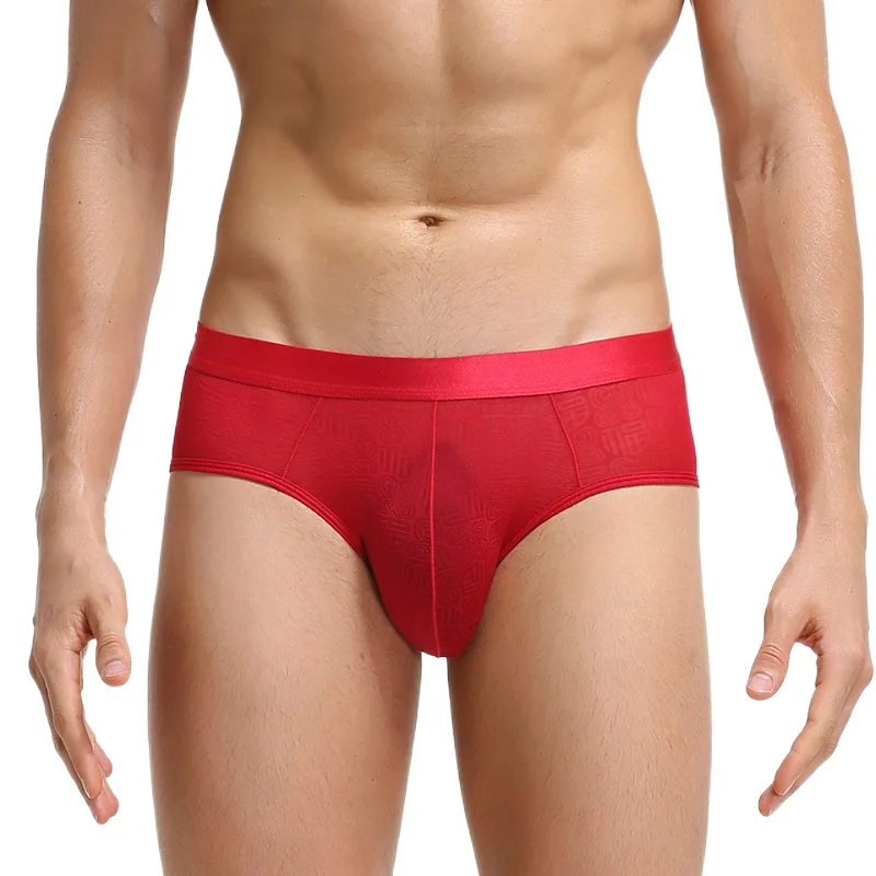 

Men's briefs thin section sexy male blessing jacquard elastic ultra-thin breathable men's sexy underwear