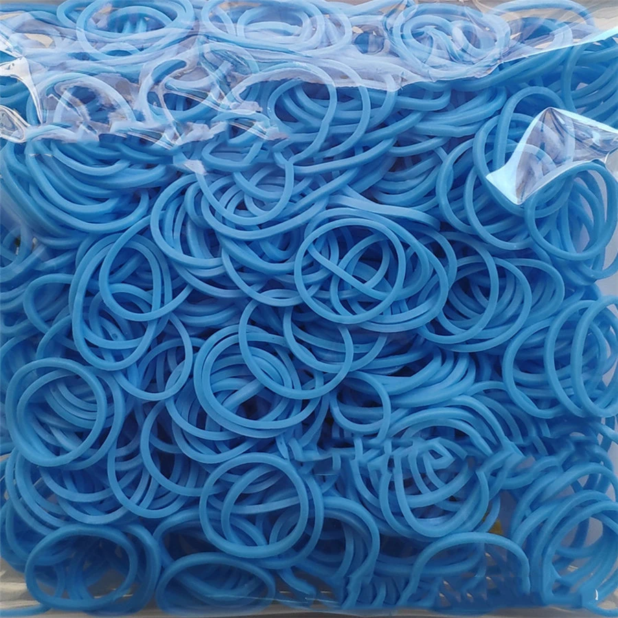 Light Blue 600 эластичные резиновые браслеты разных цветов, детские домашние браслеты для плетения, браслеты для женщин - Окраска металла: Light Blue