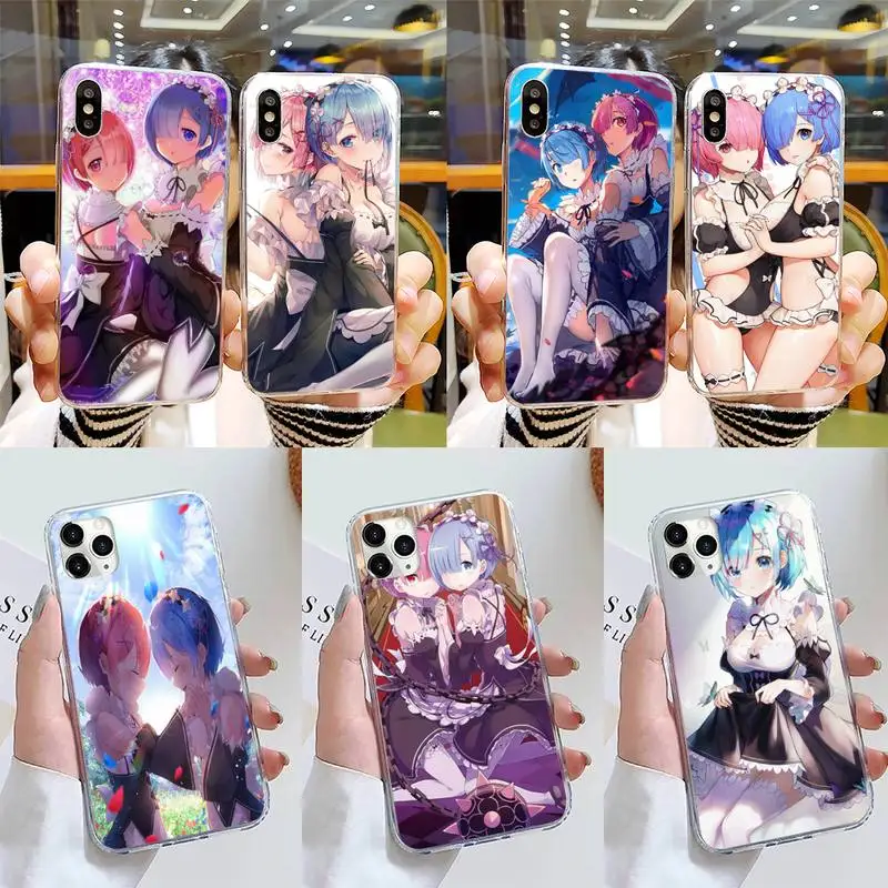 

Yinuoda Re ZERO Ram Rem Phone Case for iPhone 11 12 13 mini pro XS MAX 8 7 6 6S Plus X 5S SE 2020 XR cover