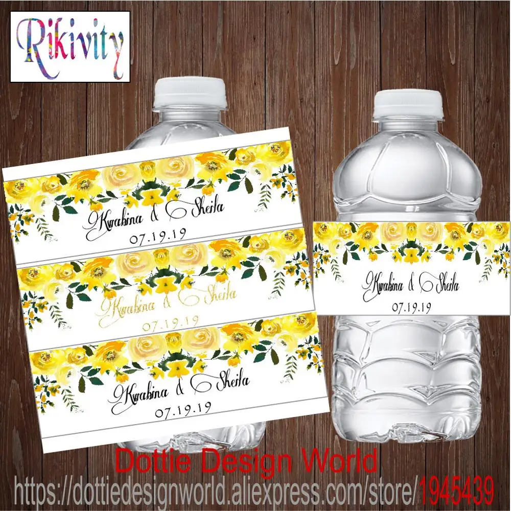 Rikivity персонализированные весенние цветочные свадебные бутылки для воды винные