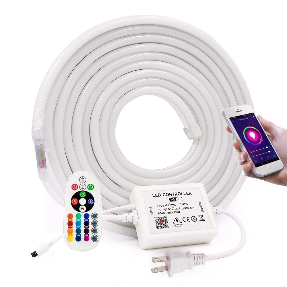 5050 RGB Wifi Bluetooth-совместимый неоновый светодиодный светильник с полосками