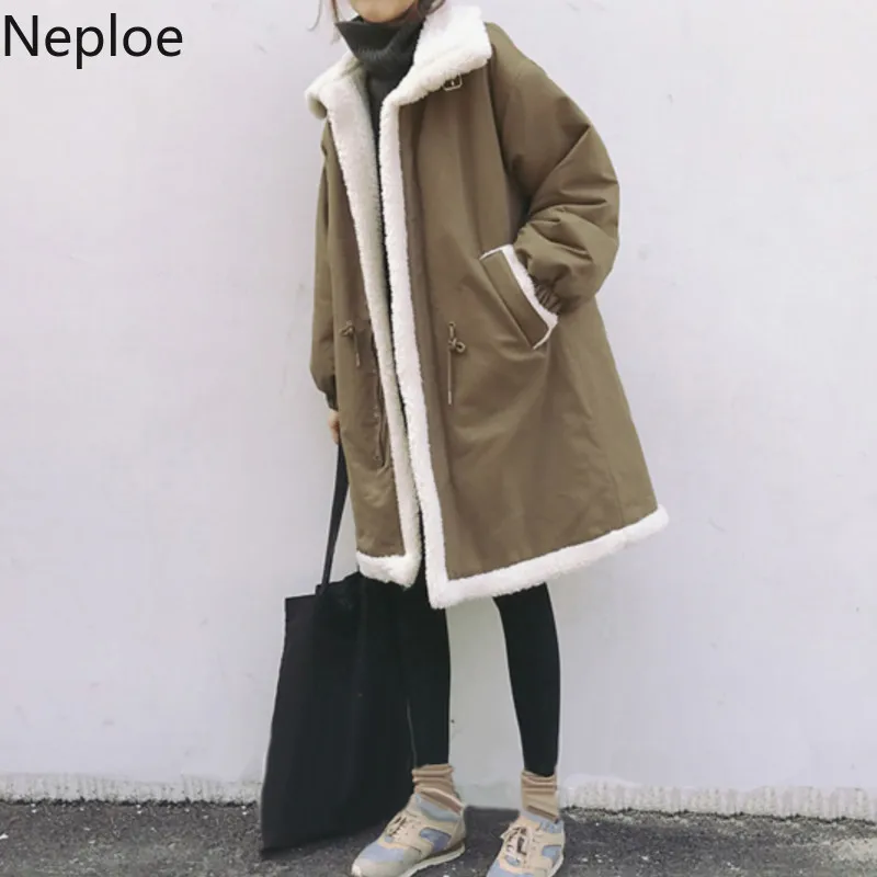 Neploe осень зима средней длины Abrigos Mujer Invierno 2020 свободное корейское толстое