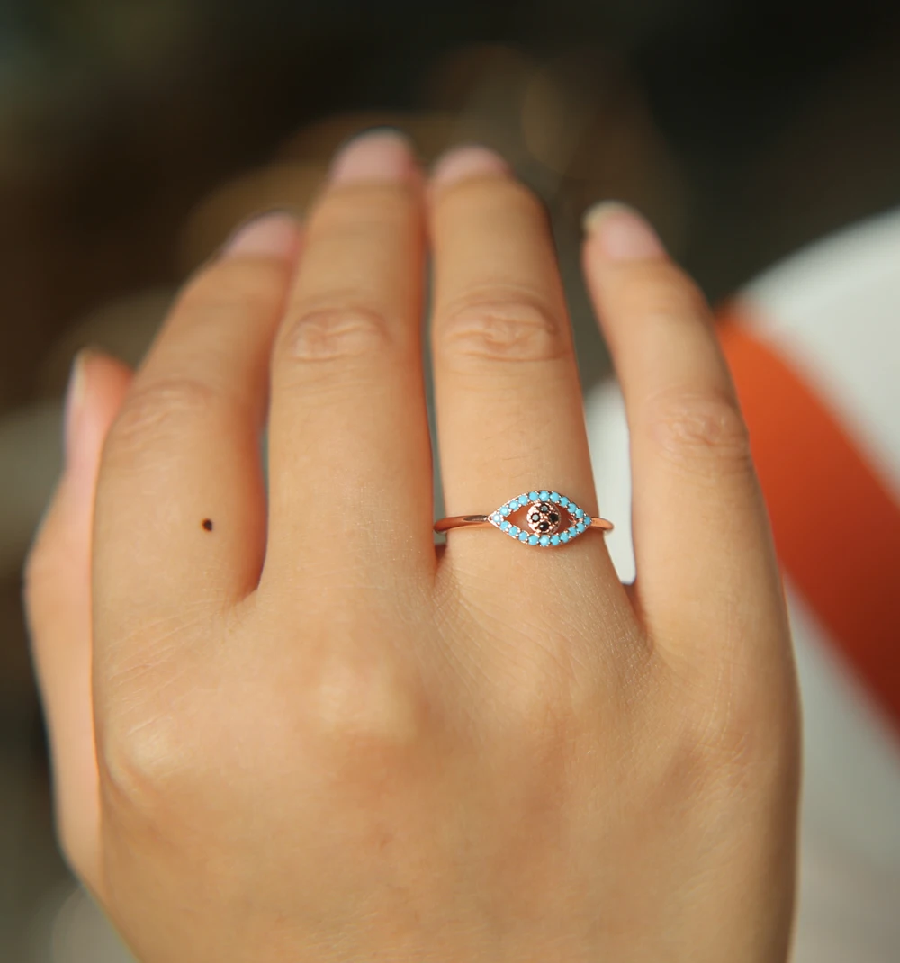 Открытые Кольца ajust средней длины цвета розового золота бирюзовые черные cz от