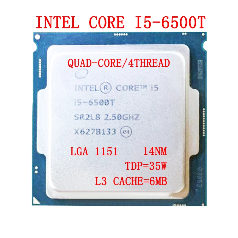 

Intel Core i5-6500T Processor i5 6500t 6M cache, 2.50 GHz,14nm TDP 35W Quad-Core Quad-Thread LGA 1151 Desktop CPU