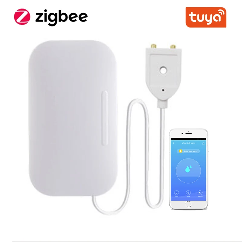 

Tuya умный датчик утечки воды Zigbee, детектор наводнения воды в реальном времени