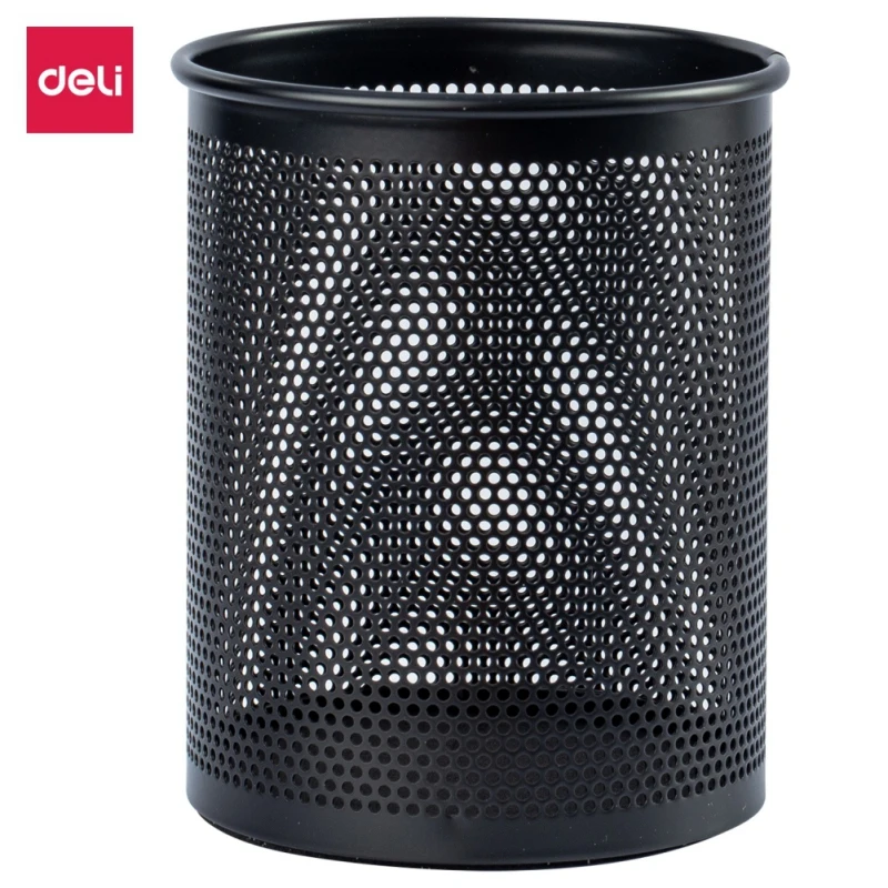 

Deli Pen Holders Black Metal Stand Mesh Style Pen Pencil Ruler Holder Desk Organizer Storage Office Accessories