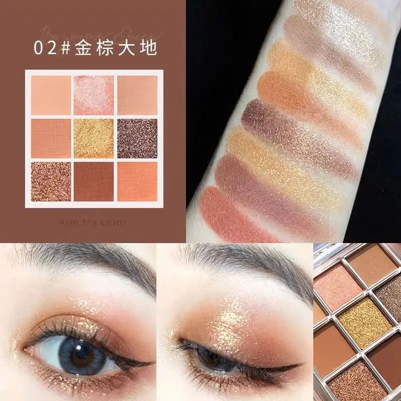 Miss lara Fashion eyeshadow palette 9 Colors Matte EyeShadow Glitter eye shadow MakeUp Shimmer and Diamond Eye Cosmetics |