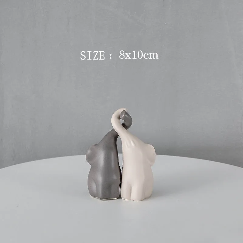 Скандинавские керамические статуи домашний декор милая пара слонов гостиная