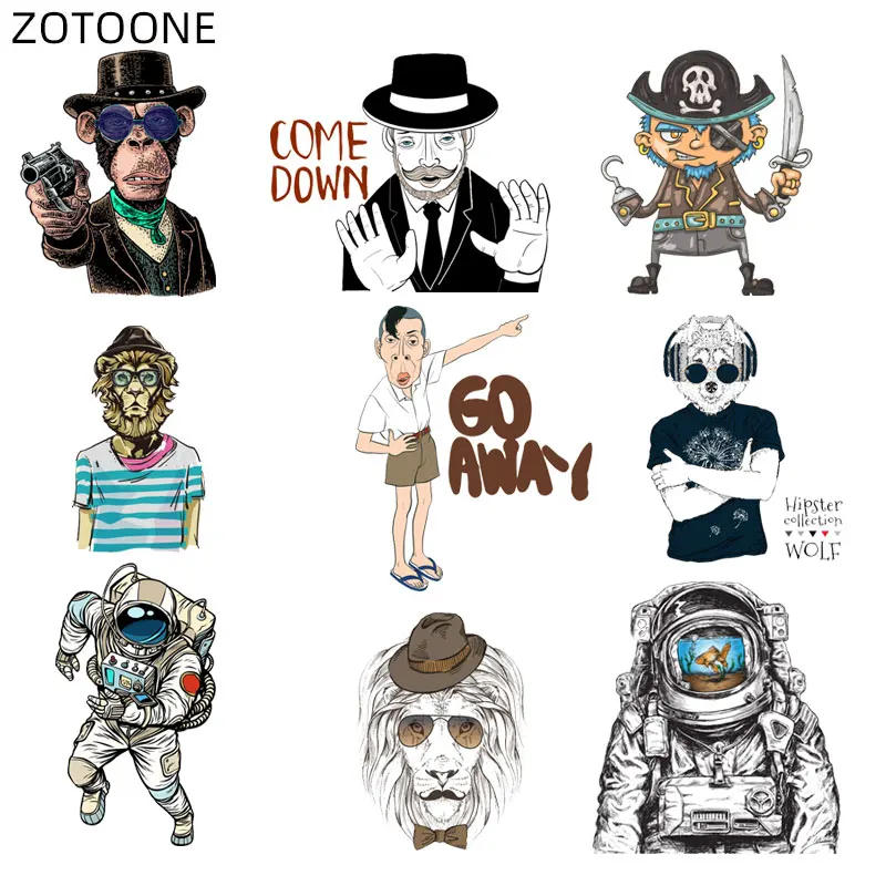 ZOTOONE астронавт патчи для детей с помощью утюга принтами персонажей из