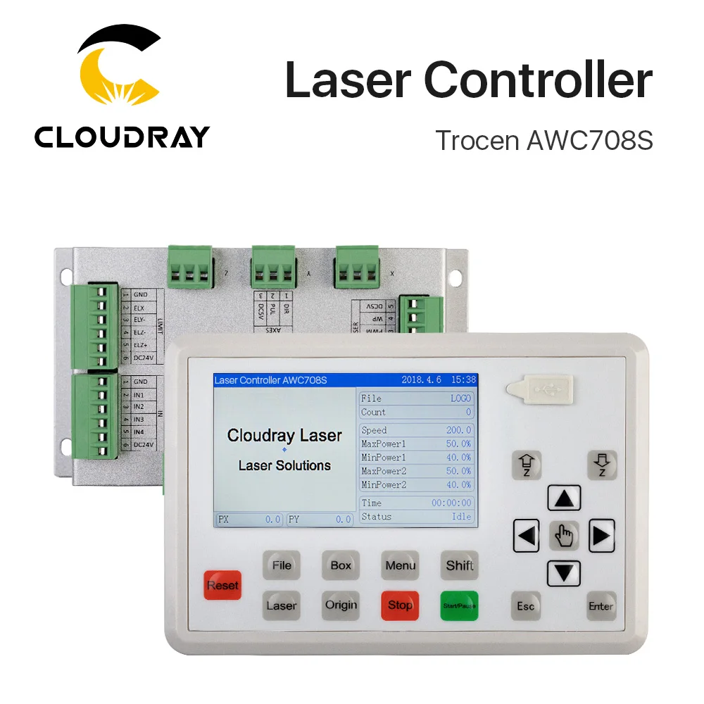 Trocen AWC708S Co2 лазерный контроллер системы для лазерной гравировальная и режущая машина замена AWC708C Lite Ruida Leetro