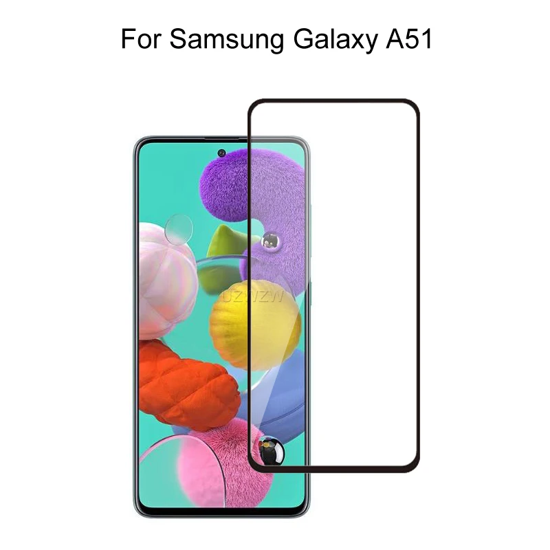 Для Samsung A51 2.5D полное покрытие экрана Защитная пленка Закаленное стекло для Galaxy