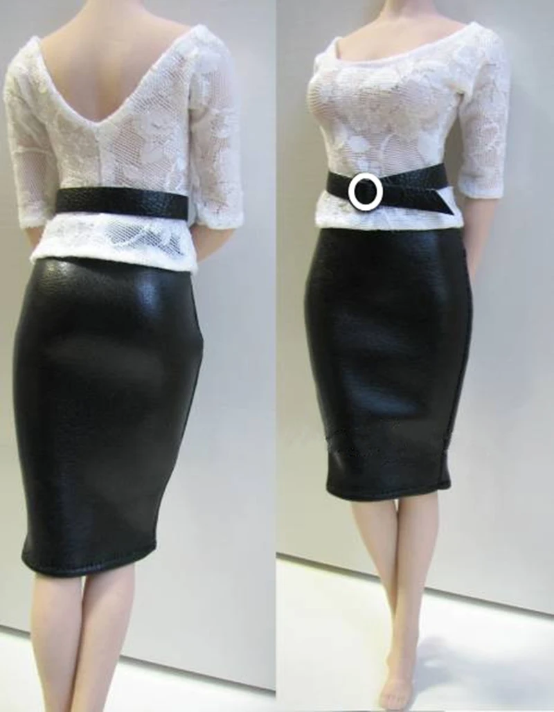 

1:6 Scale Female Girl Woman Action Figure Clothes Set Leather coat&skirt&belt Set Clothing PL62 For 12'' Lady Body Figure Access