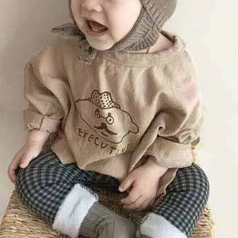 

2020 spring boys and girls trendy round neck cartoon bottoming shirt T-shirt 21D171