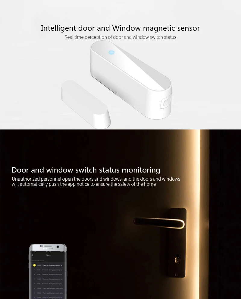

Tuya Smart WiFi Door Sensor Window Sensor Door Magnetic Alarm Detector Independent Magnetic Sensor