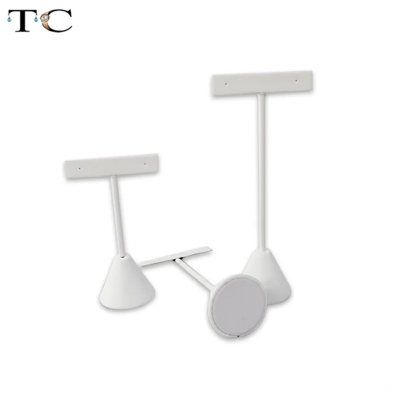 Высокое качество белый искусственная кожа (ПУ) серьги стойка с ювелирными