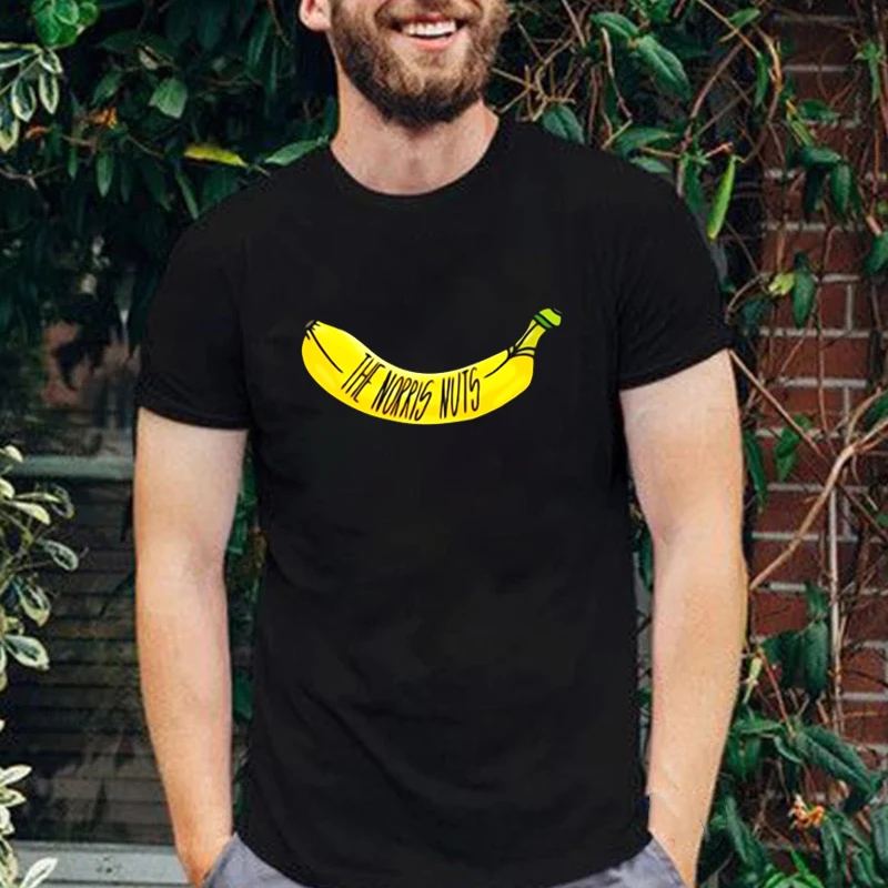 

Men Casual Graphic Tees Cotton Summer Tops Harajuku Fuuny Banana The Norris Nuts Printed New Style T Shirt Cute Fruits Tee