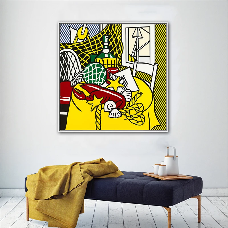 RELIABLI ART Roy Lichtenstein поп-арт, Картина на холсте, абстрактное искусство для гостиной, квадратные настенные картины, печать на холсте, без рамки