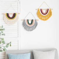 macrame tapestry wall hanging flag cotton fringed small bunting boho decor childrens room decor headboard for living room bohe