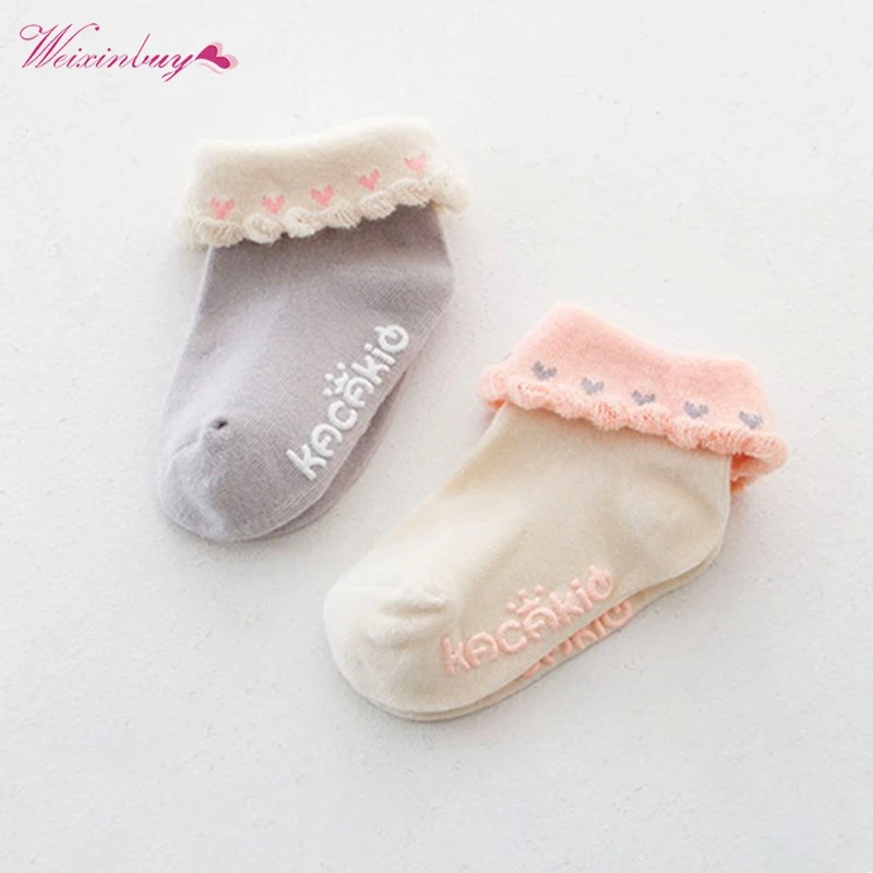 Хлопковые носки для девочек 0–4 лет милые нескользящие носочки до щиколотки