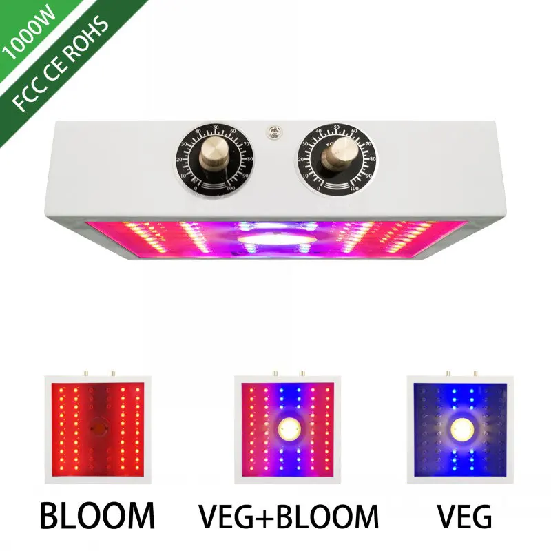 Гидропонный внутренний цветочно-овощной светодиодный полный спектр выращивания растений в квадратной теплице Лампа 1100W с разъемом AU/EU/UK/US.