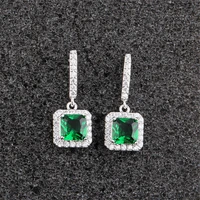 korean s925 silver needle long earrings for women 2021 trend copper alloy blue set 3a zircon exquisite fashion vintage jewelry