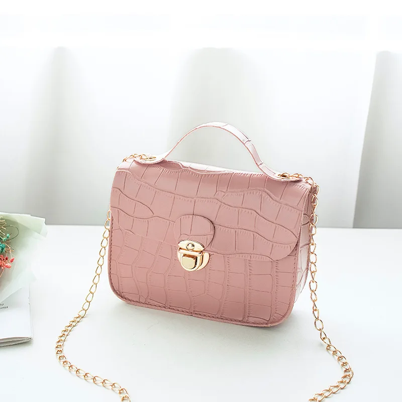 

Classic Fashion Mini Flap Crossbody Bag for Women 2021 New Crocodile Pattern Shoulder Light Weight Chain Messenger Purse Handbag