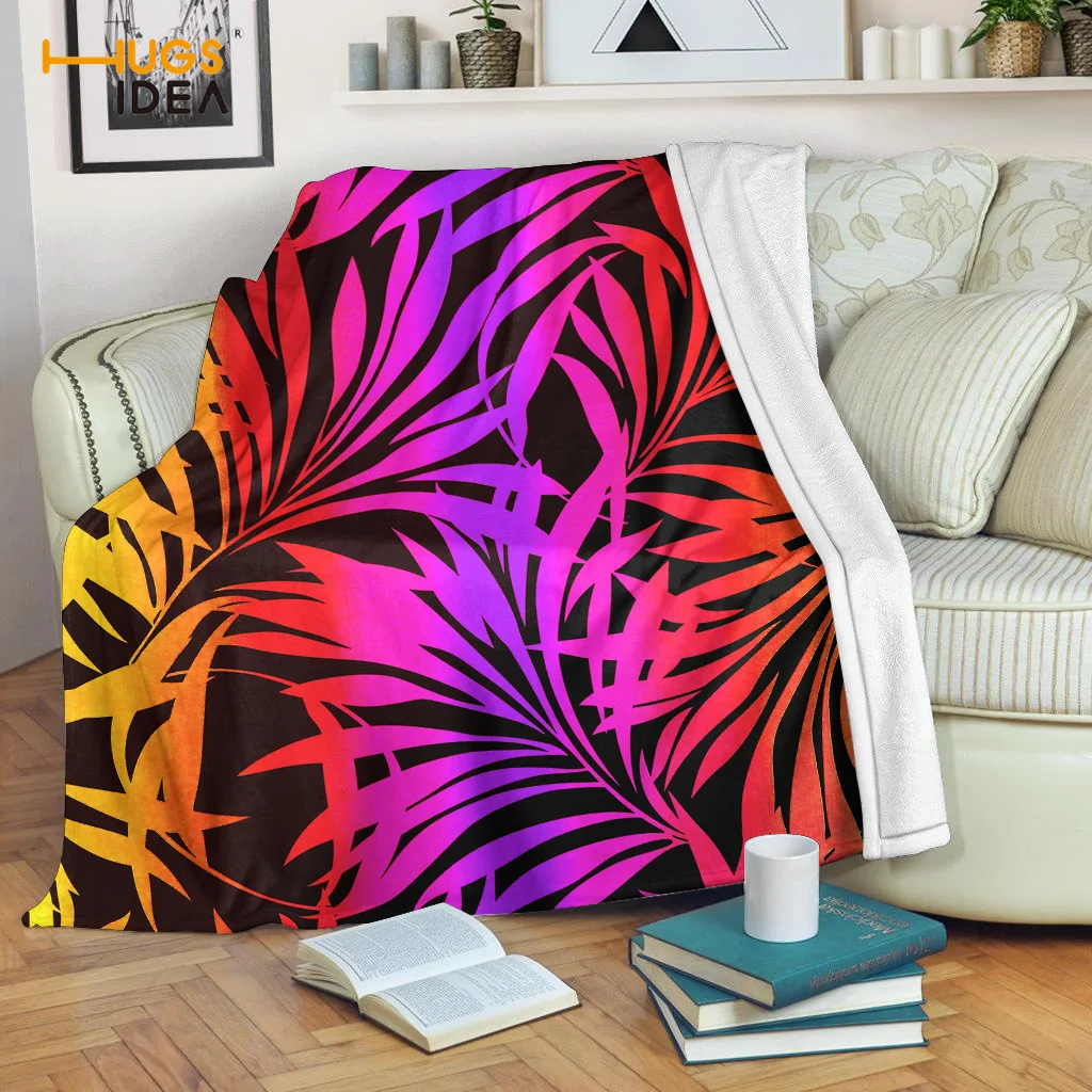 

Домашнее покрывало HUGSIDEA для кровати, диванные одеяла унисекс, детские подарки для мальчиков, новинка 2021, красивые дизайнерские листья, высо...