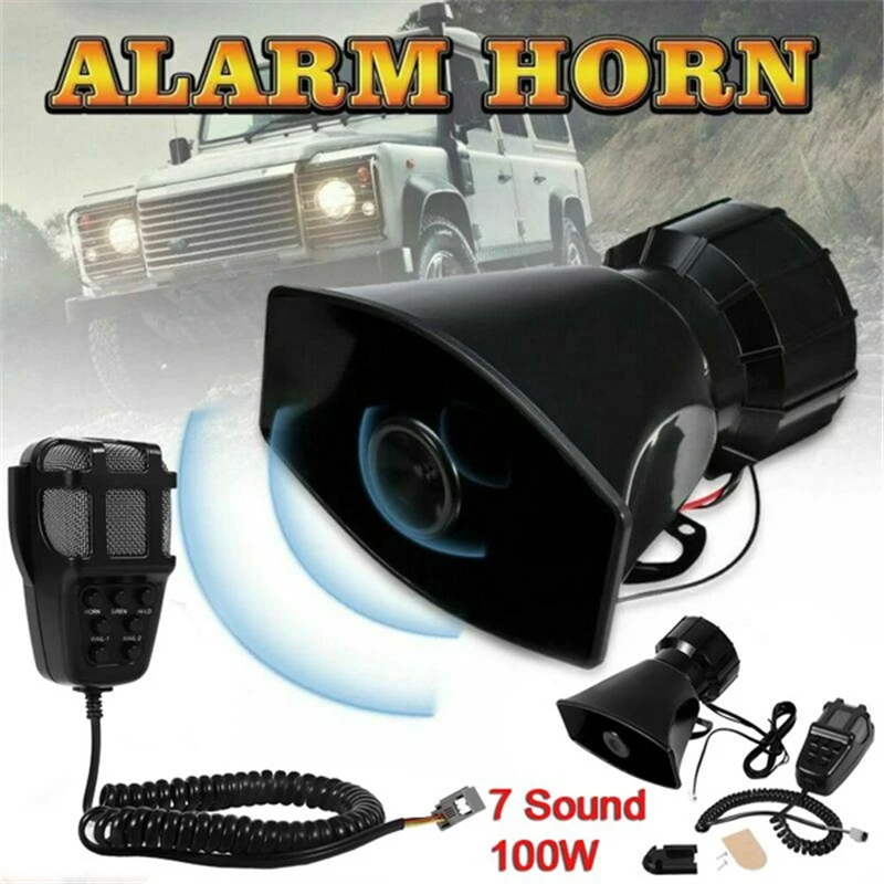 100 Вт 12 в 7 звуковая Громкая Автомобильная сигнализация полицейская пожарная