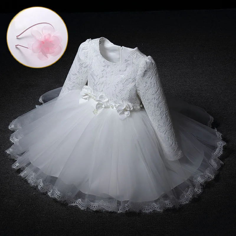 Fashion Lace Toddler White Red Pink Ball Gown Kids Girls Party Winter Dress Clothes for Children 12month To 9 10 12 Years | Детская