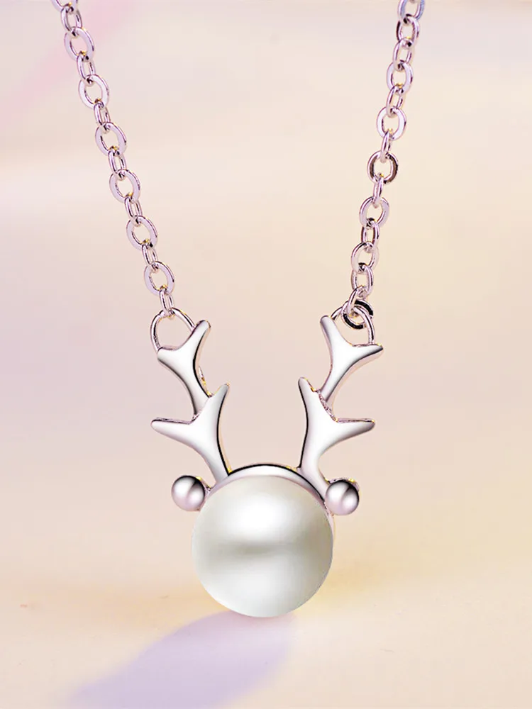 Ожерелье с жемчугом и оленем для женщин | Украшения аксессуары