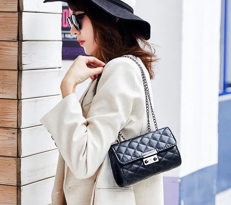 Женская сумка 2019 новый стиль модная Корейская с ромбовидной цепочкой изящная